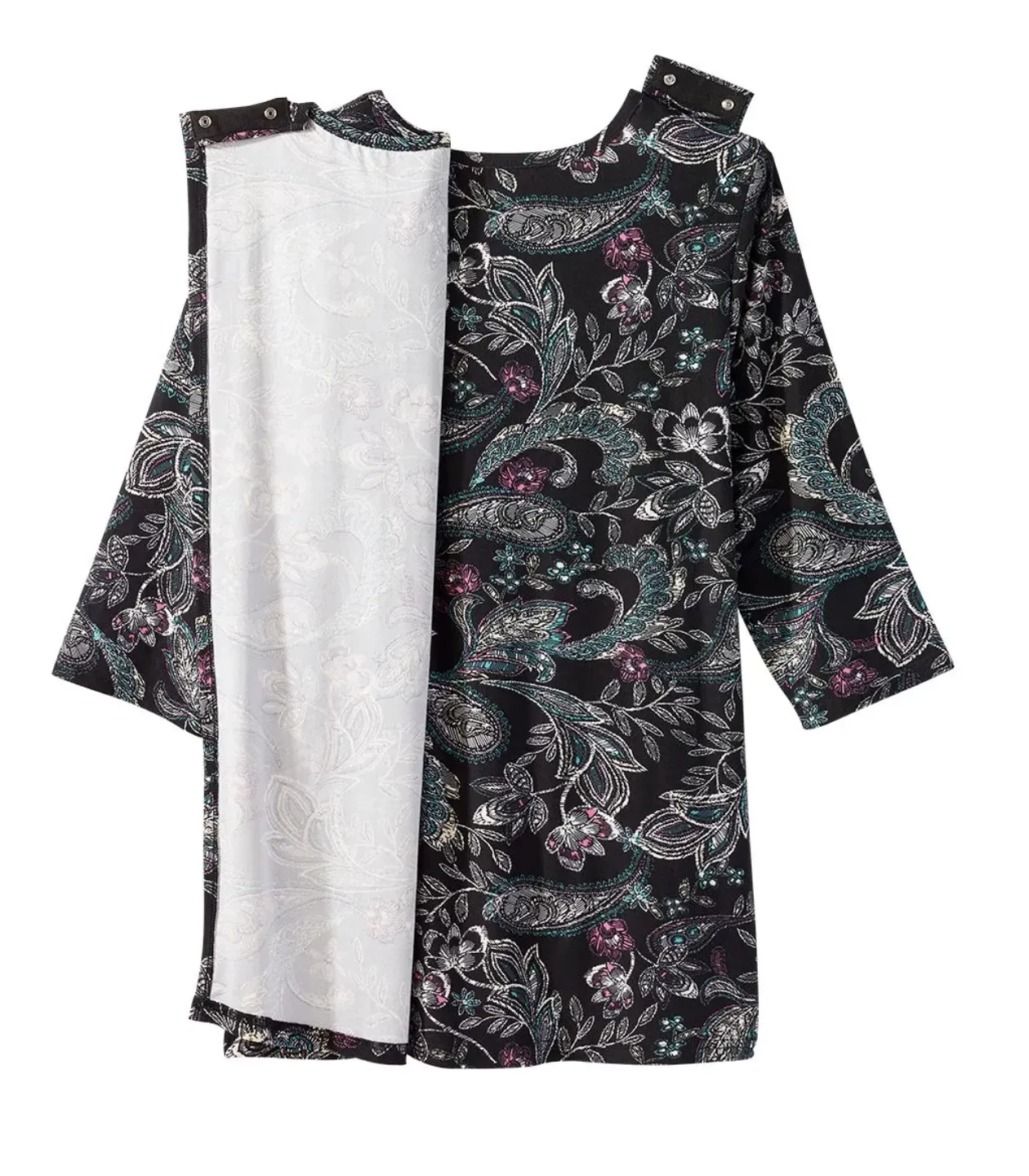 Adaptive Shirt Open Back Top With Scoop Neck
