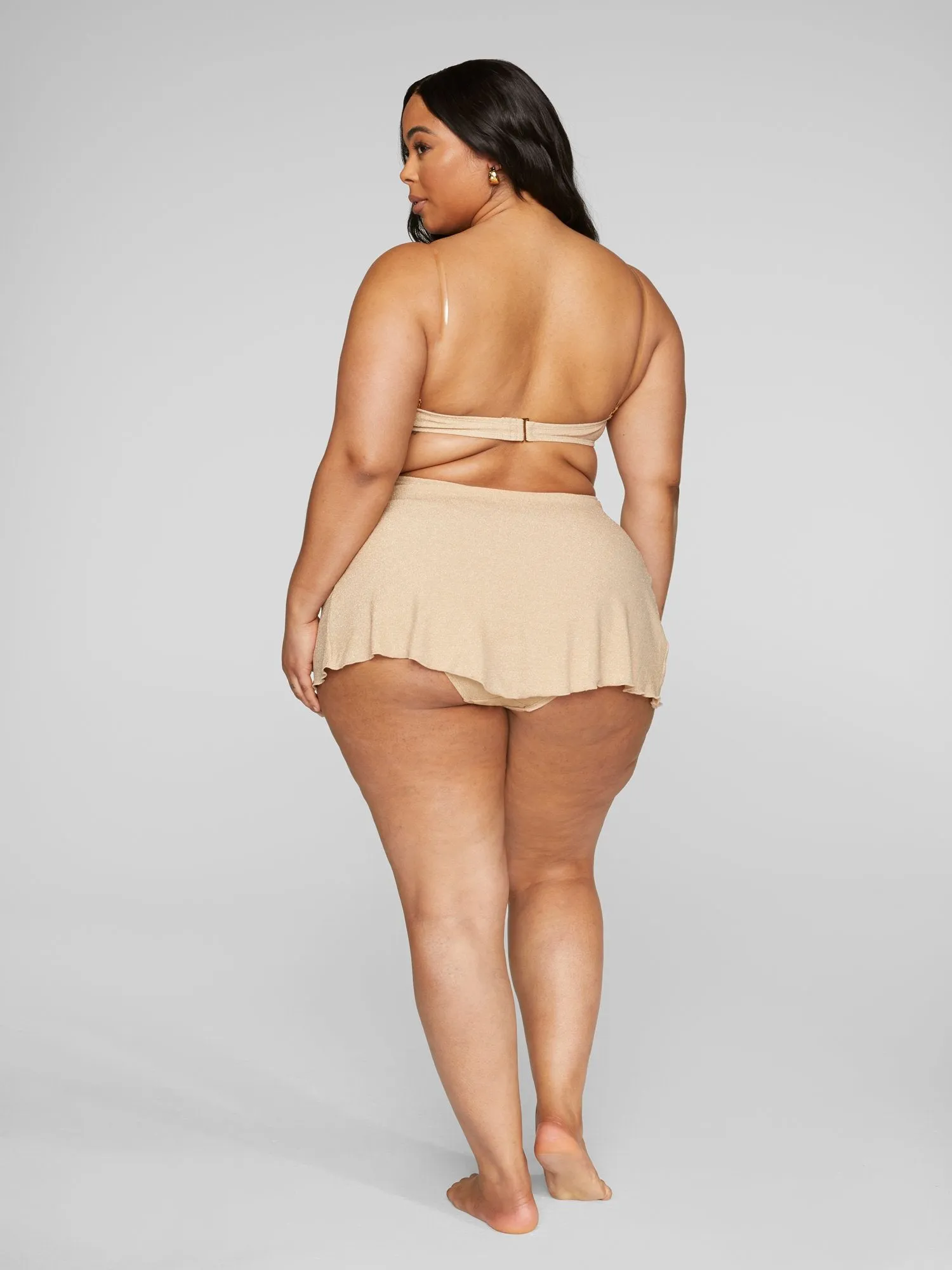 Akira Shimmer Tie Front Bikini Bottom