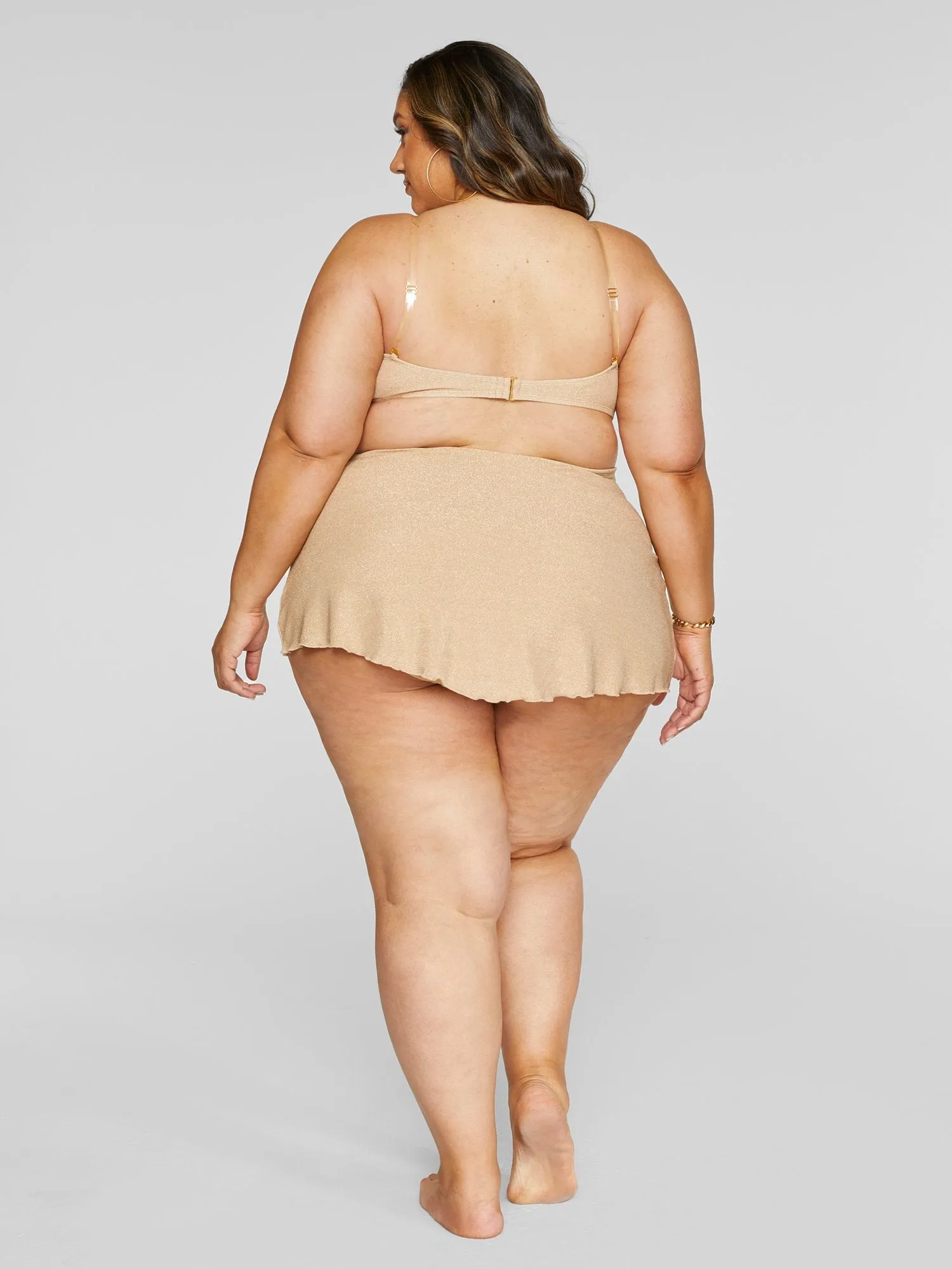 Akira Shimmer Tie Front Bikini Bottom