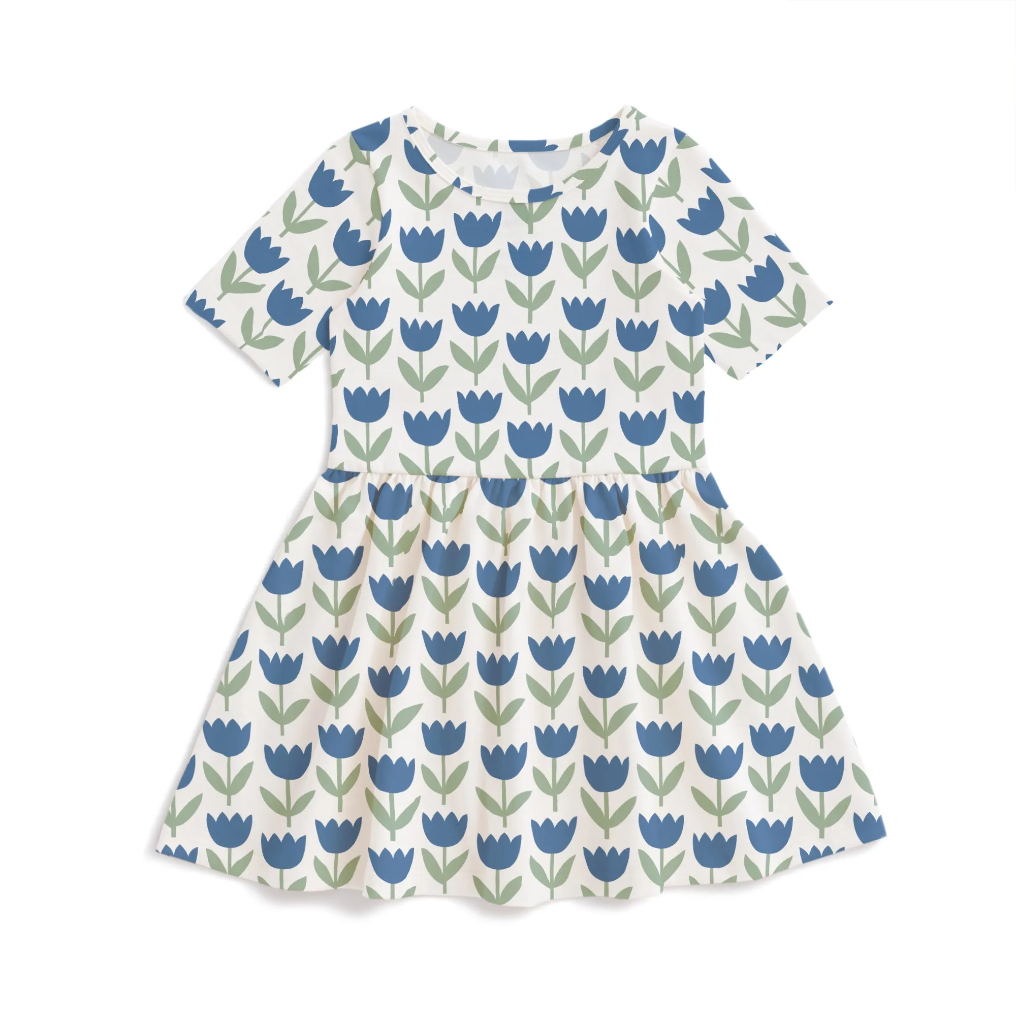 Alberta Dress - Tulips Blue