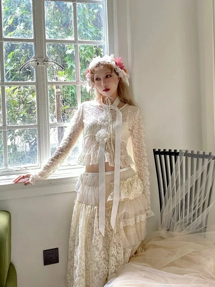 [August Unicorn] Wedding Lace Cake  Skirt