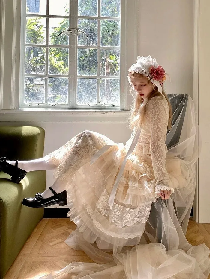 [August Unicorn] Wedding Lace Cake  Skirt