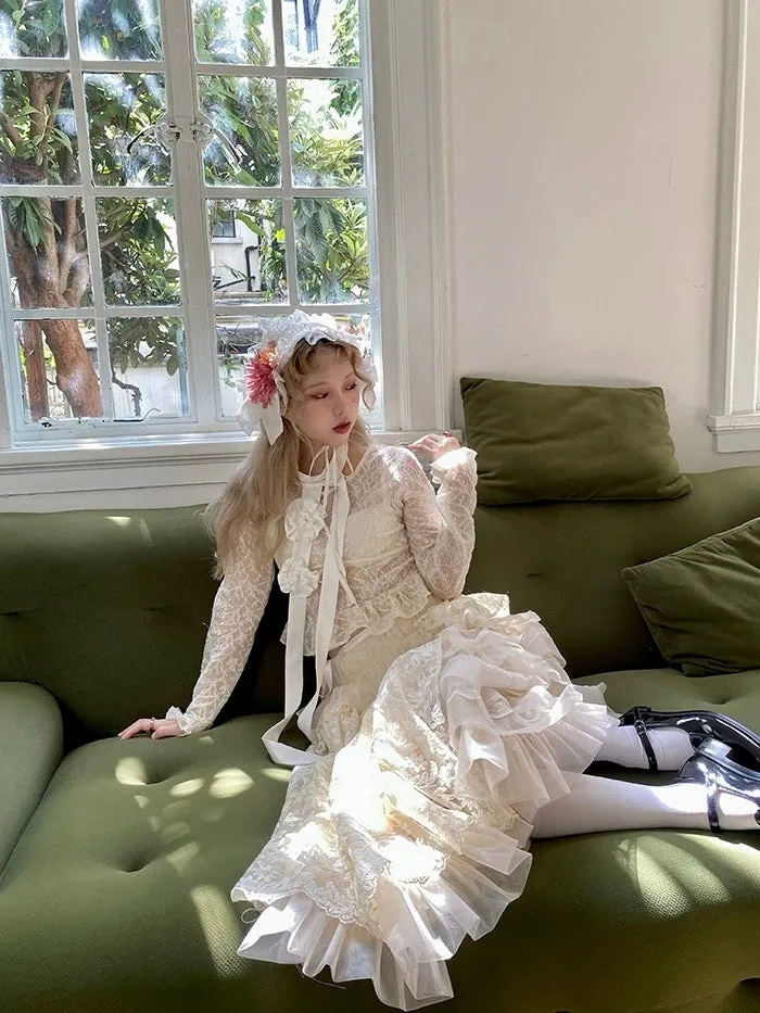 [August Unicorn] Wedding Lace Cake  Skirt