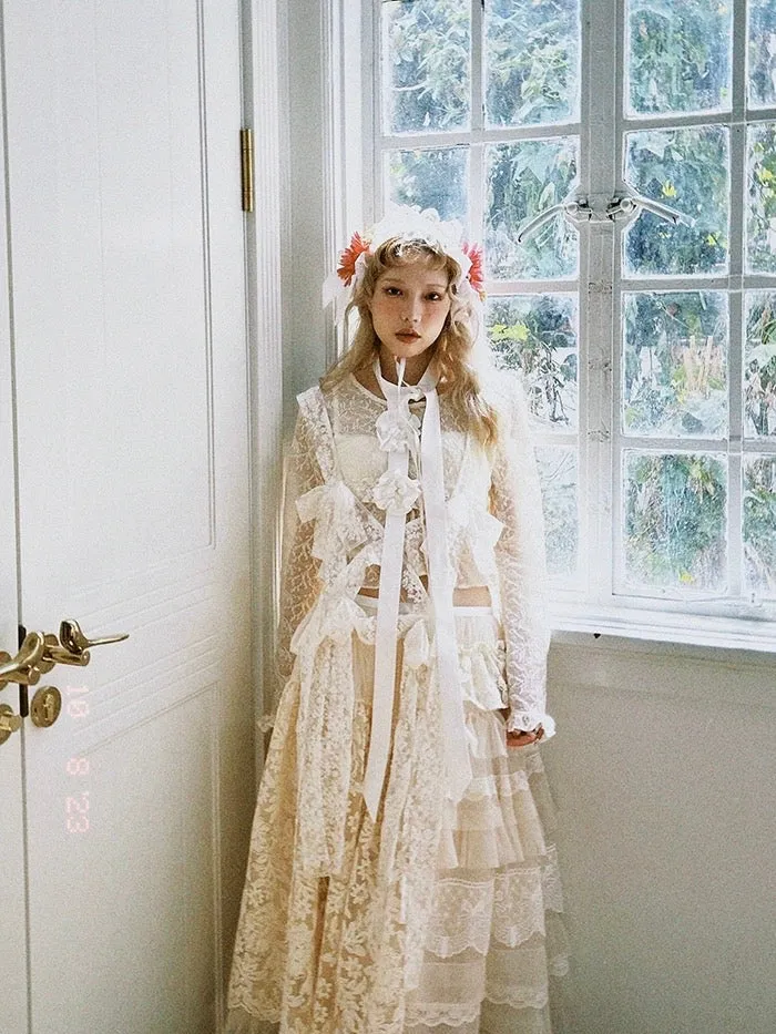 [August Unicorn] Wedding Lace Cake  Skirt