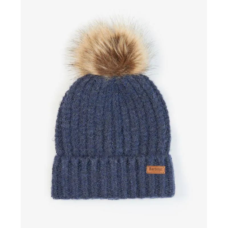 Barbour Saltburn Ladies Beanie & Tartan Scarf Set - Classic