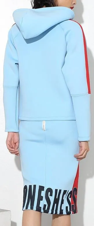 Blue Genie Printed Hooded Sweater & Skirt Set *Low Stock*