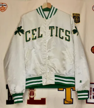 Boston Celtics Starter White Satin Jacket: M