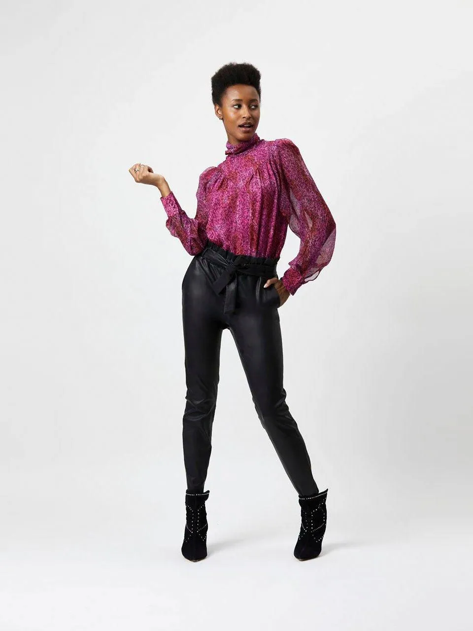 Callista Printed Drapey Top Multicolour