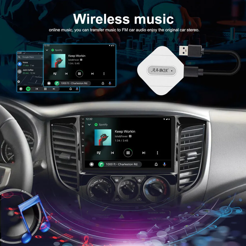 Car Wireless Adapter Compatible for Android Wire-Controlled to