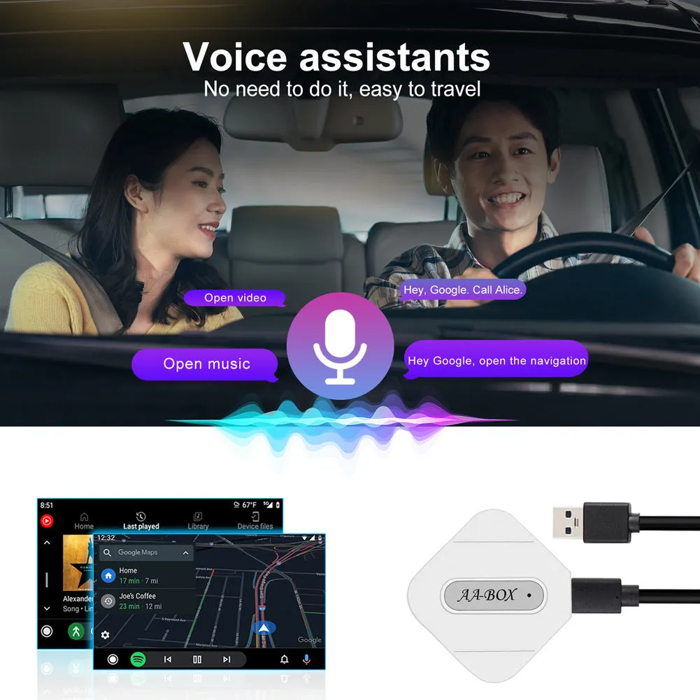 Car Wireless Adapter Compatible for Android Wire-Controlled to