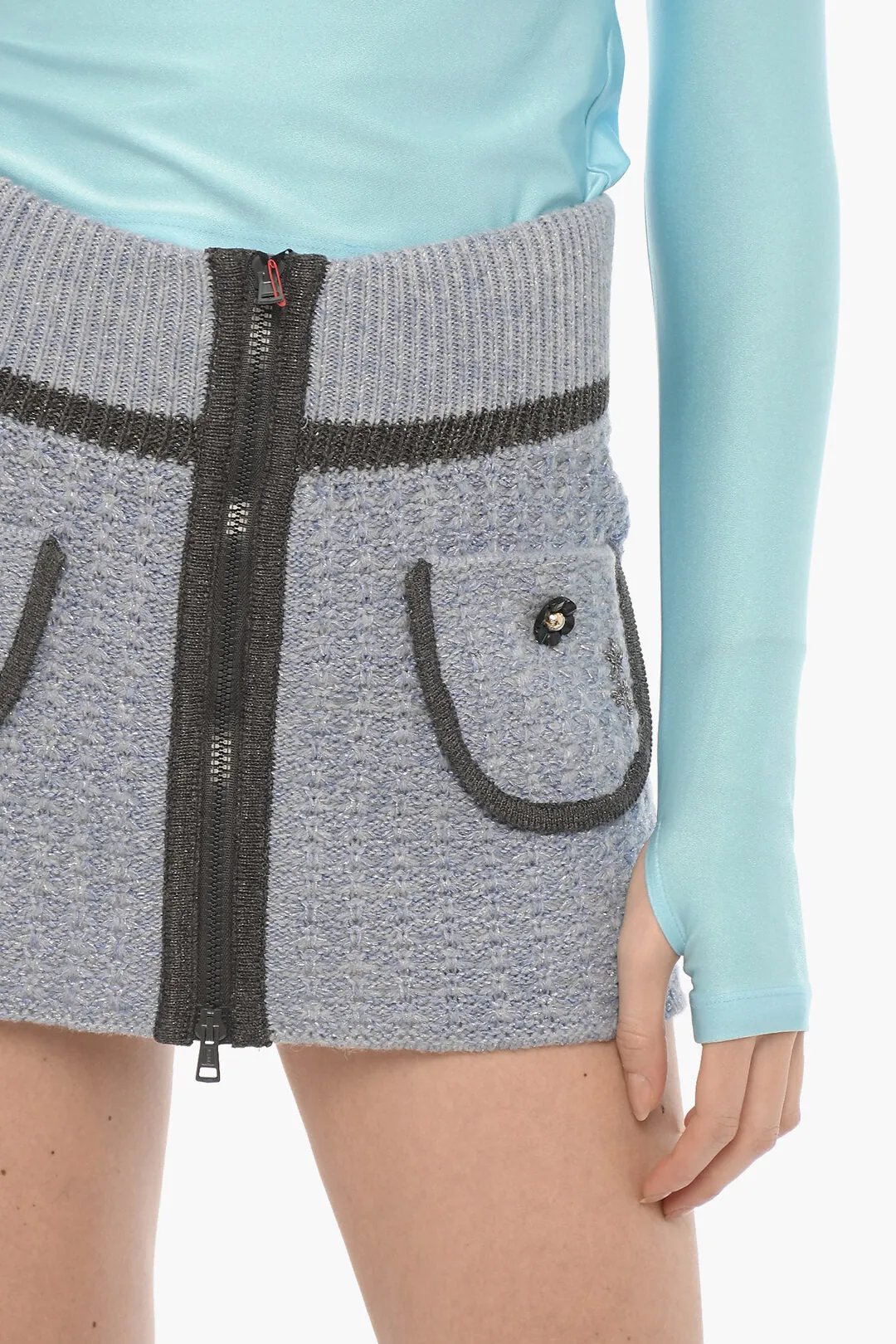 Cormio Knitted ANNA Mini Skirt with Front Zip