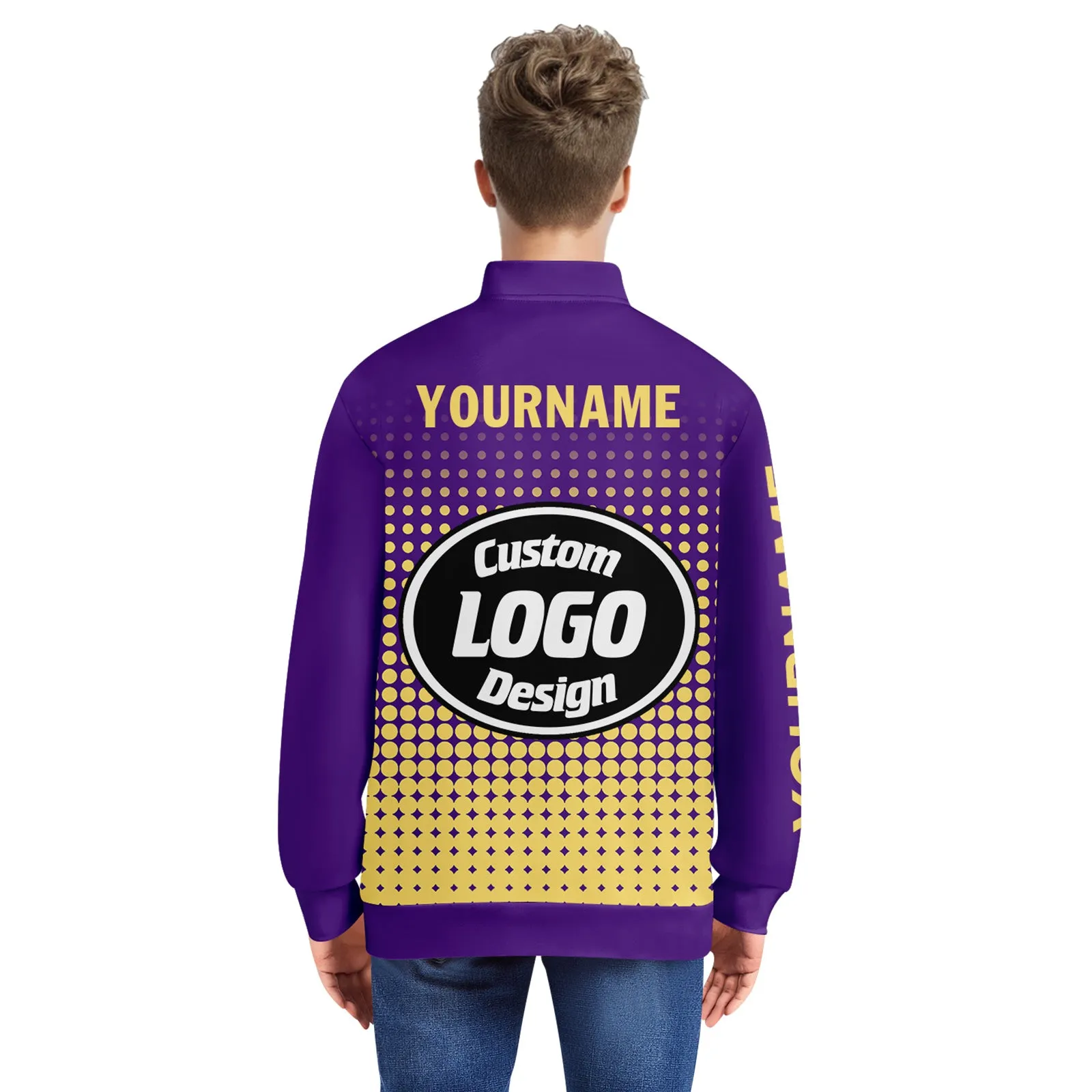 Custom Jacket Bomber Full-Snap Varsity Letterman Personalized Jacket PR092-D020346-14