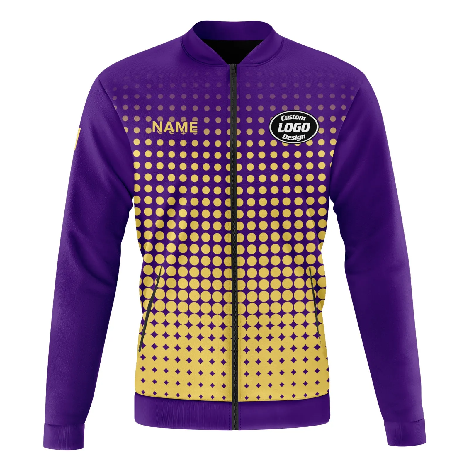 Custom Jacket Bomber Full-Snap Varsity Letterman Personalized Jacket PR092-D020346-14