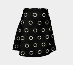 Disc Pattern Flare Skirt