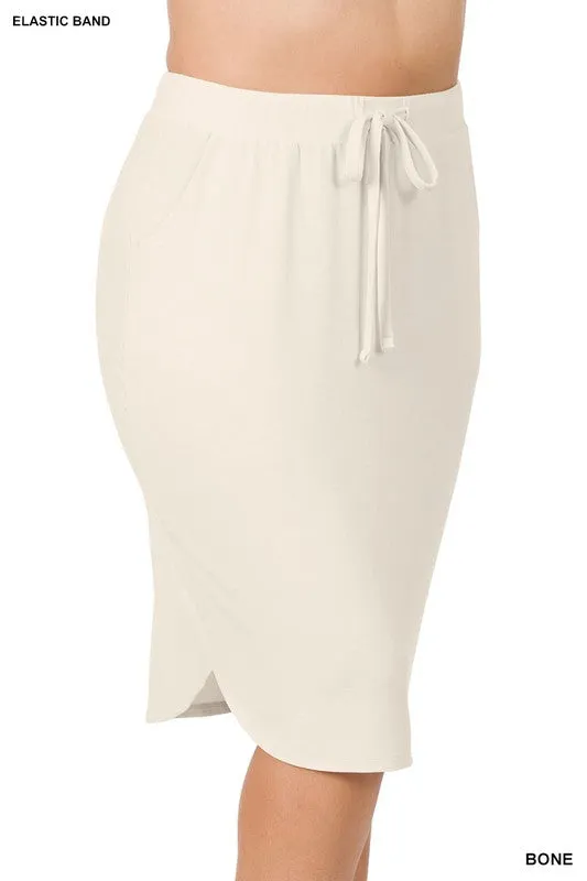 DS IO PLUS SELF TIE TULIP HEM SKIRT WITH SIDE POCKETS