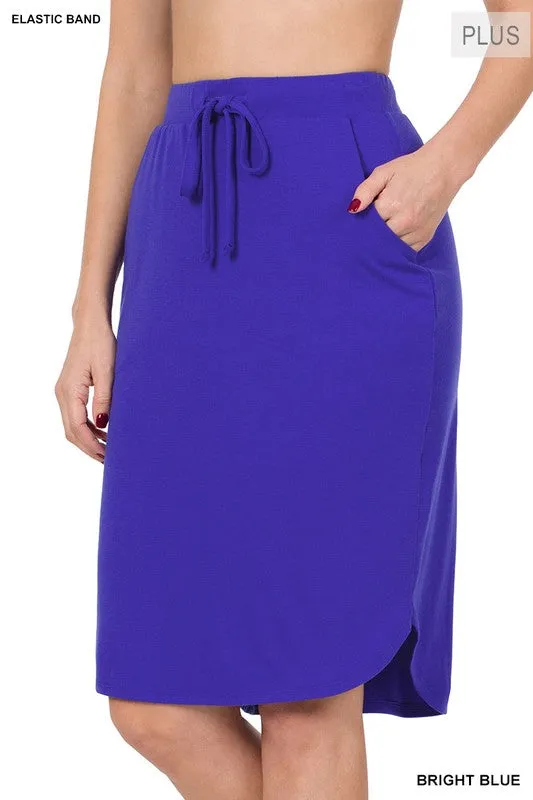 DS IO PLUS SELF TIE TULIP HEM SKIRT WITH SIDE POCKETS
