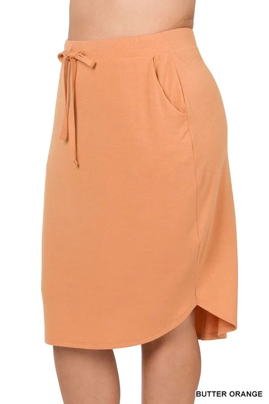 DS IO PLUS SELF TIE TULIP HEM SKIRT WITH SIDE POCKETS