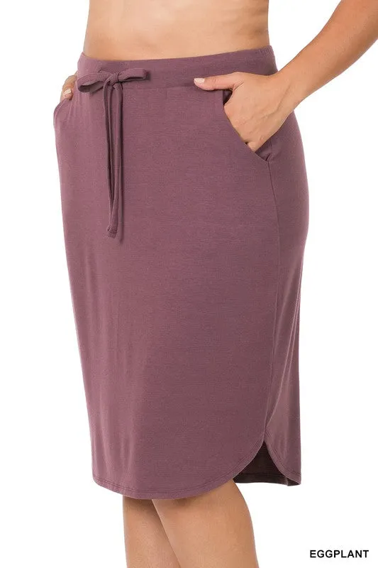 DS IO PLUS SELF TIE TULIP HEM SKIRT WITH SIDE POCKETS
