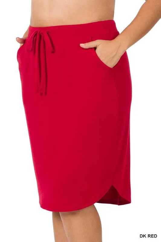DS IO PLUS SELF TIE TULIP HEM SKIRT WITH SIDE POCKETS