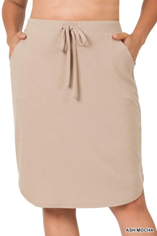 DS IO PLUS SELF TIE TULIP HEM SKIRT WITH SIDE POCKETS