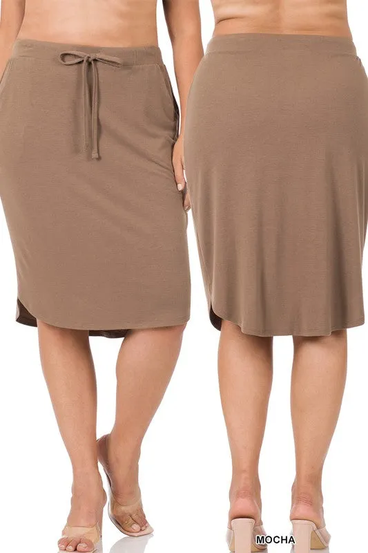 DS IO PLUS SELF TIE TULIP HEM SKIRT WITH SIDE POCKETS