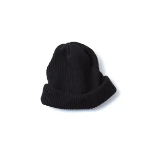 Extra Fine Merino Roll Up Beanie - Black