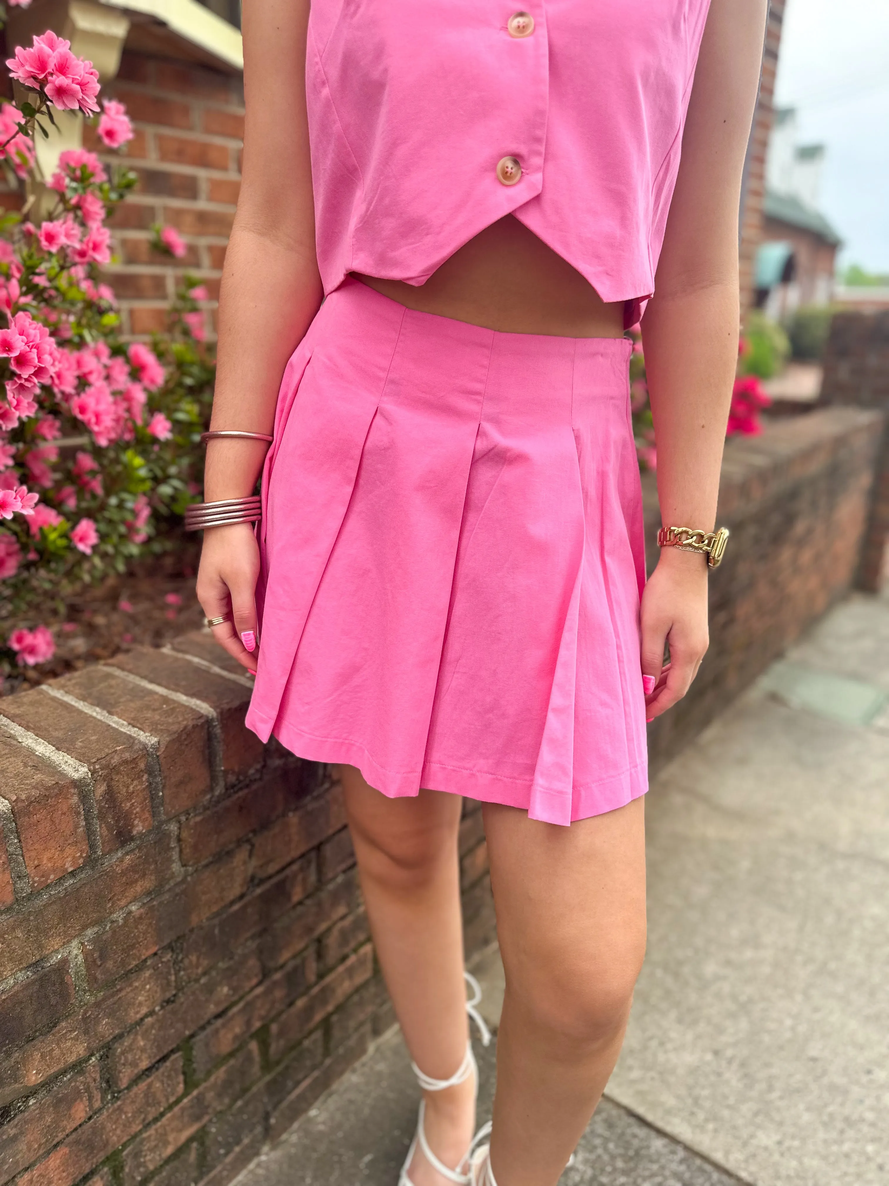 Feeling Rosy Vest & Skirt Set