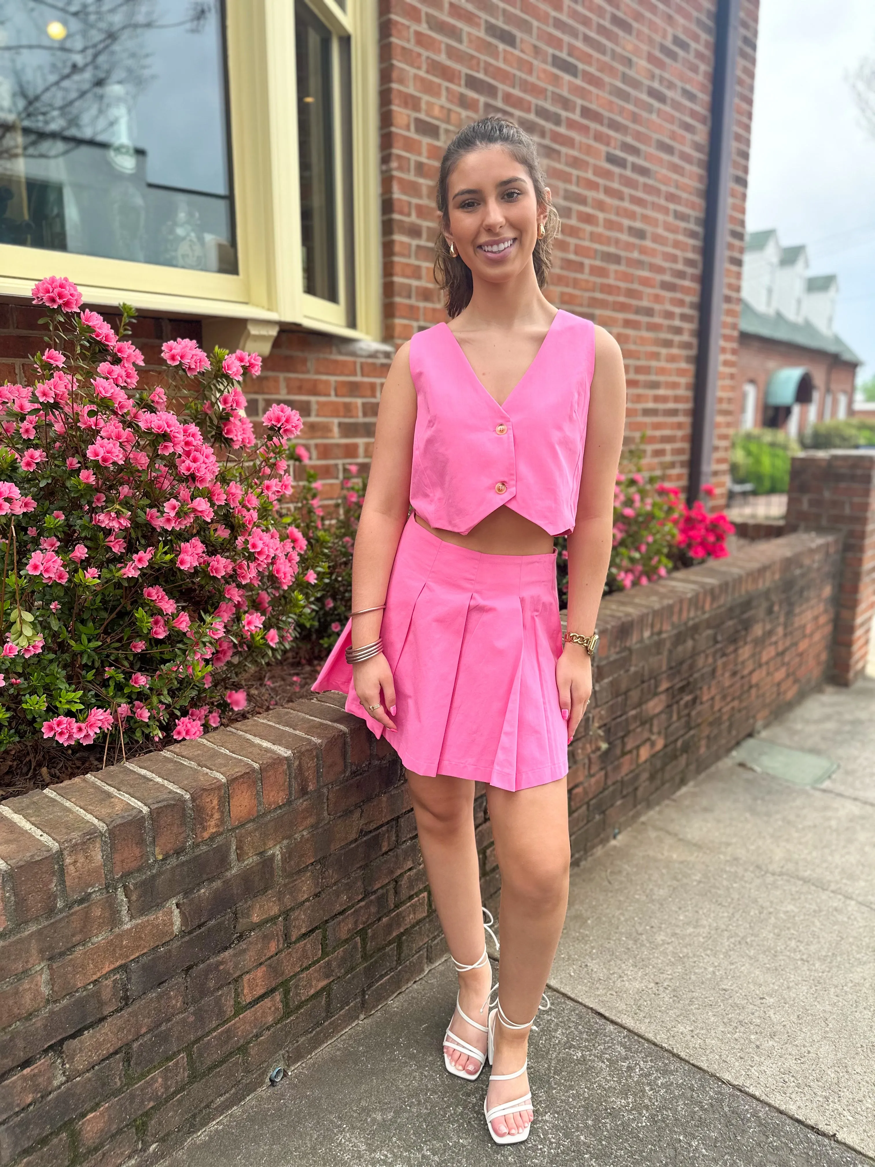 Feeling Rosy Vest & Skirt Set