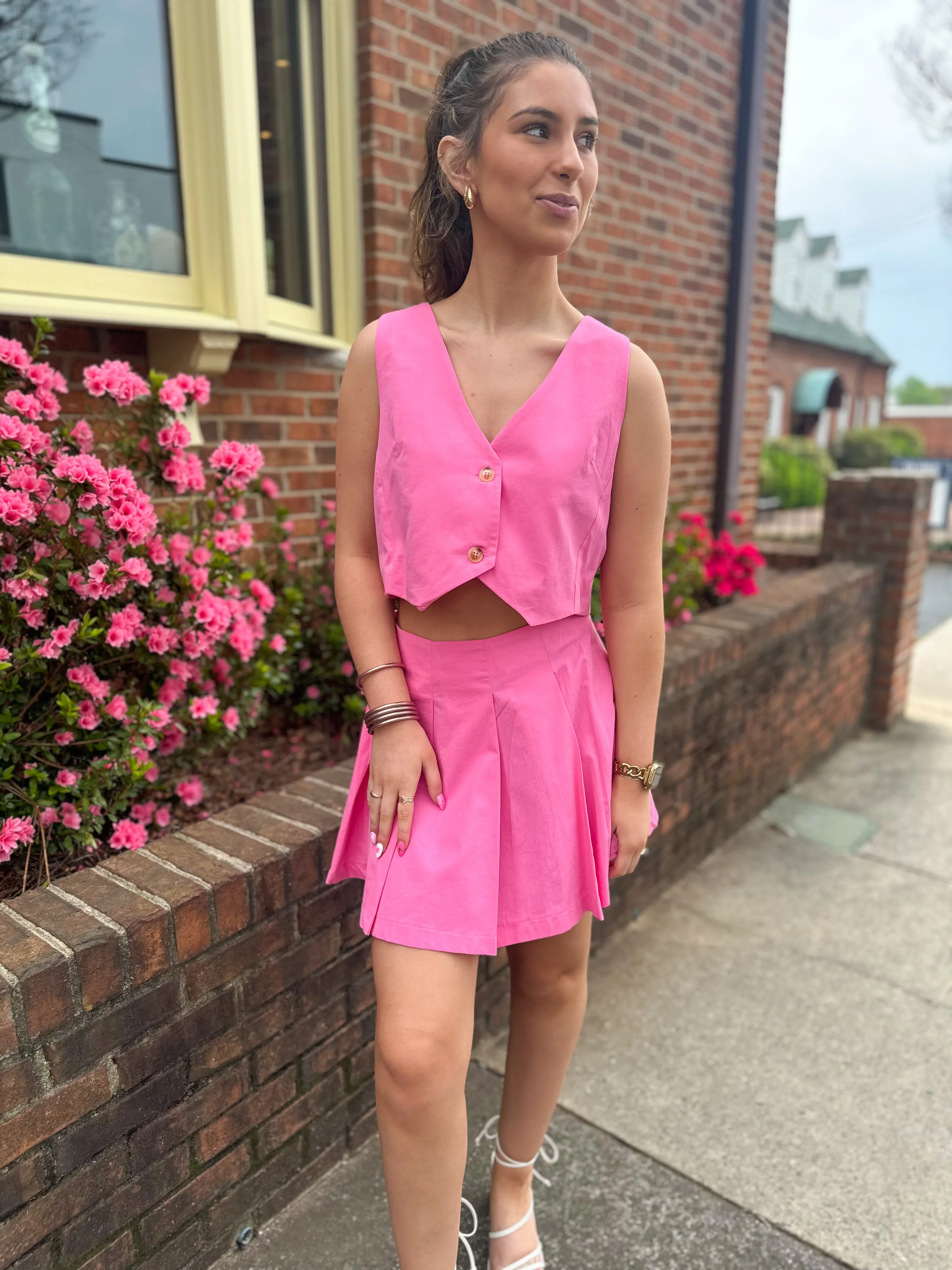 Feeling Rosy Vest & Skirt Set