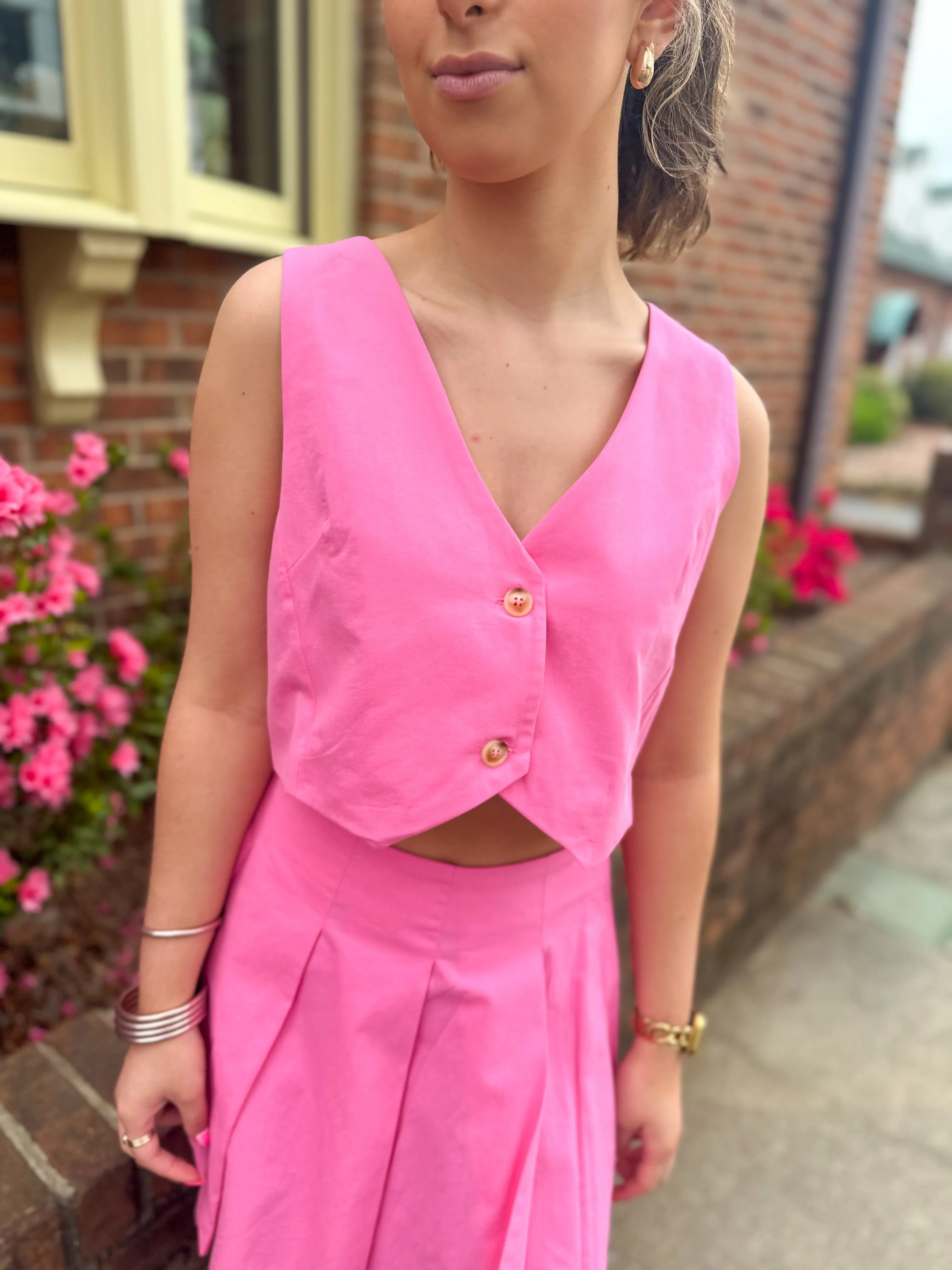 Feeling Rosy Vest & Skirt Set