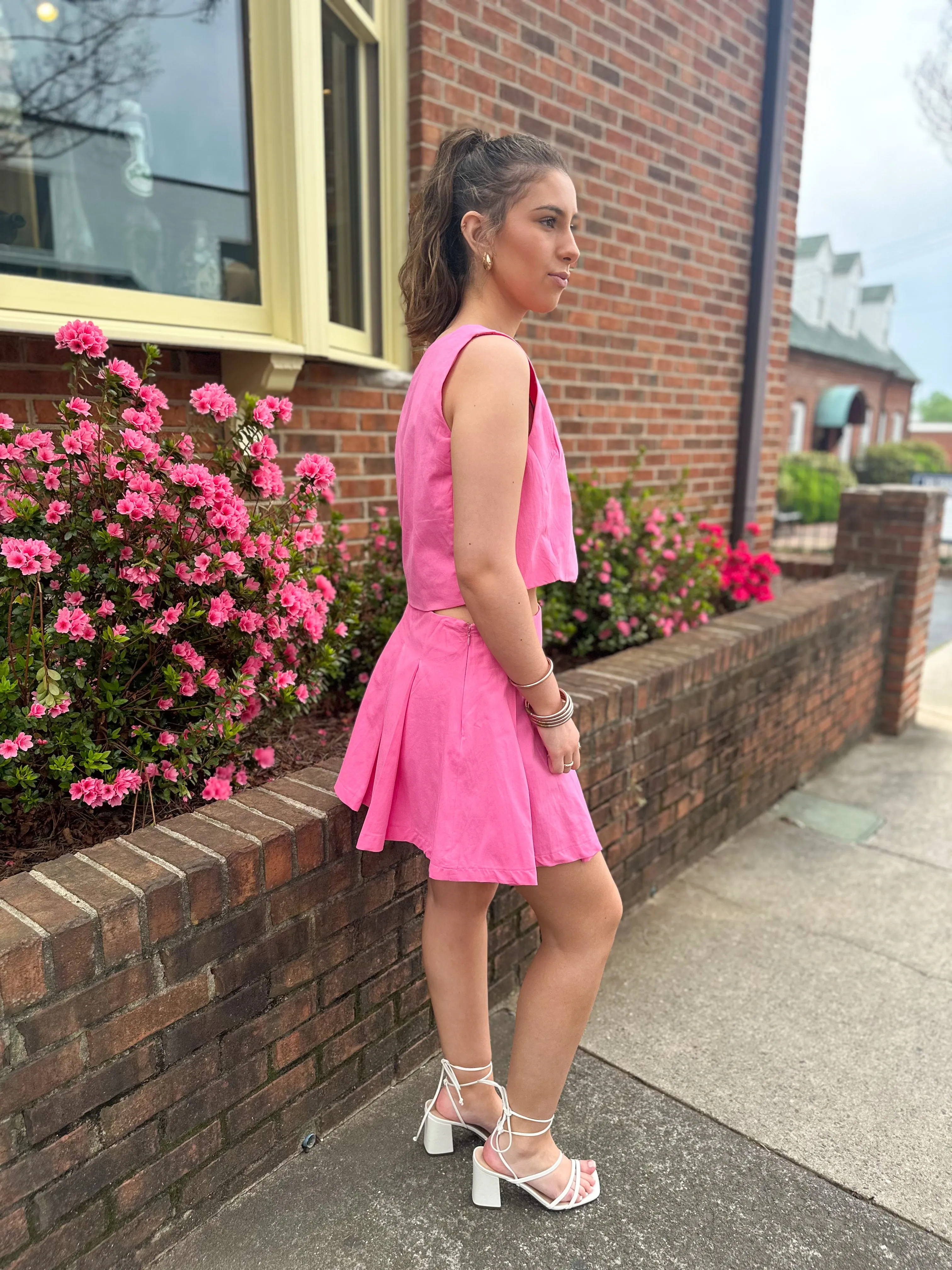 Feeling Rosy Vest & Skirt Set