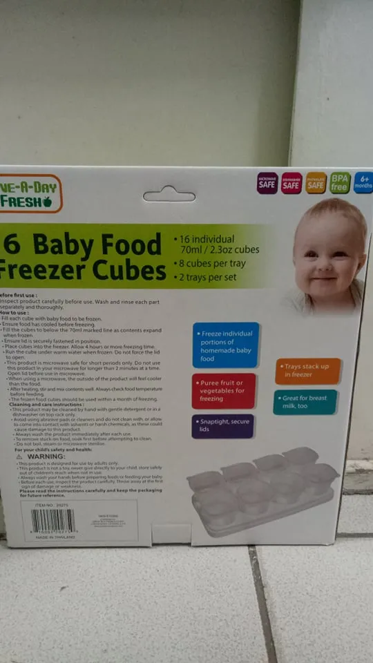 Five-a-Day Fresh 16pc Baby Food Freezer Cubes-Asst