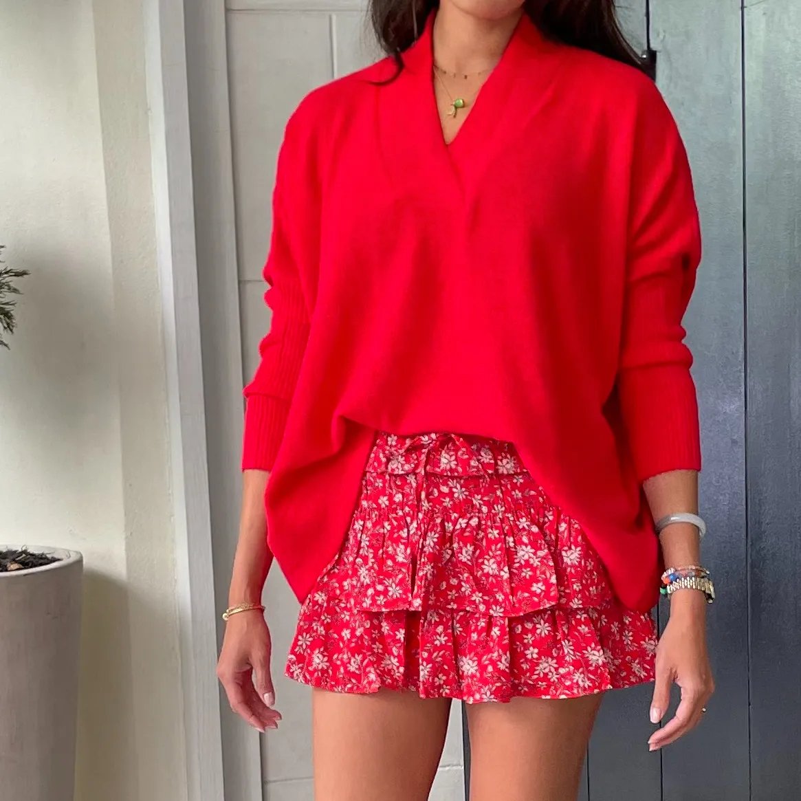 Floral Ruffle Mini Skort