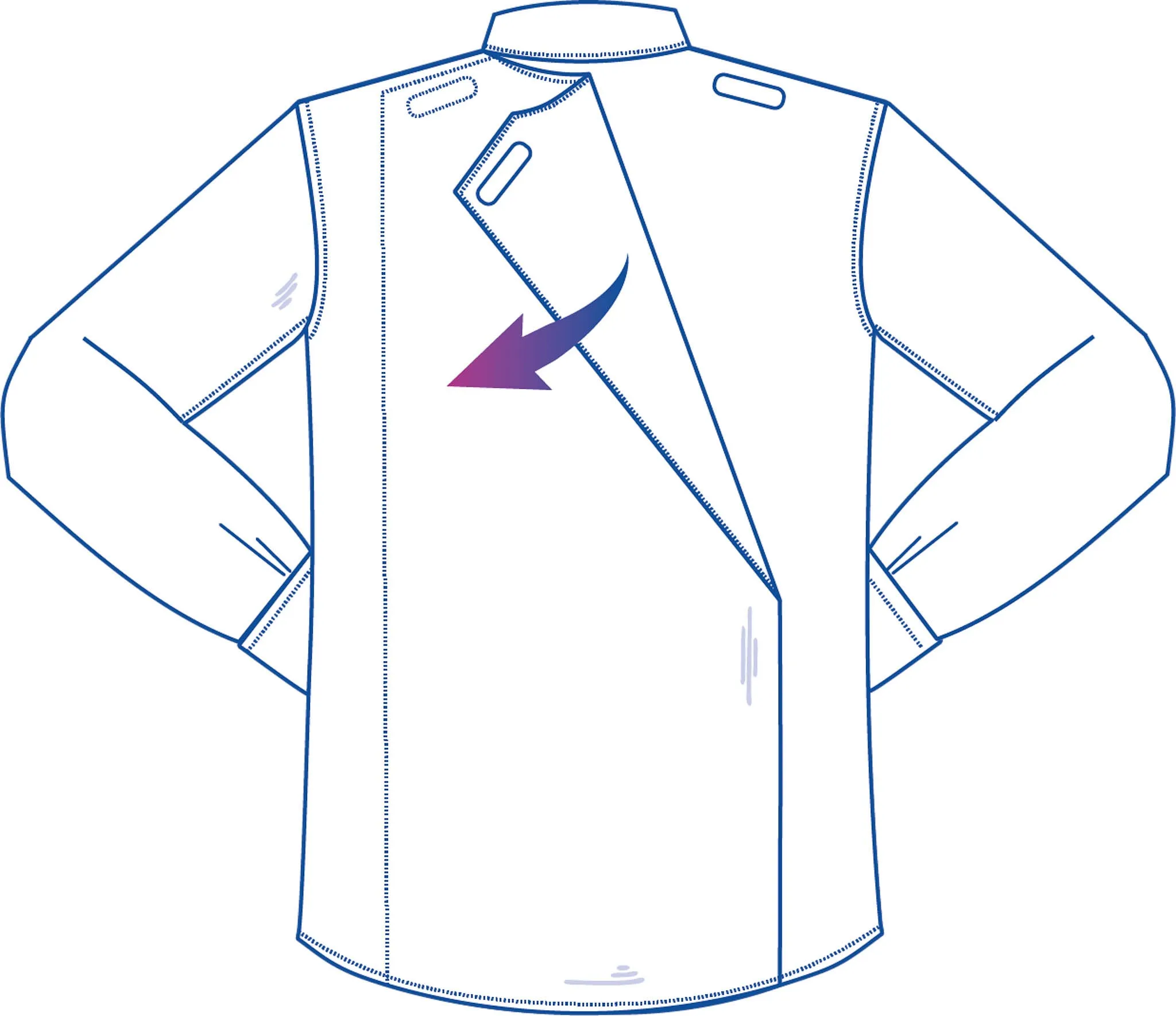Full Back Opening Dress Shirt With Snap Closures for Men
