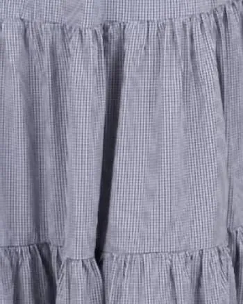 Gingham Tiered Open Back Maxi Dress In Navy | Navy