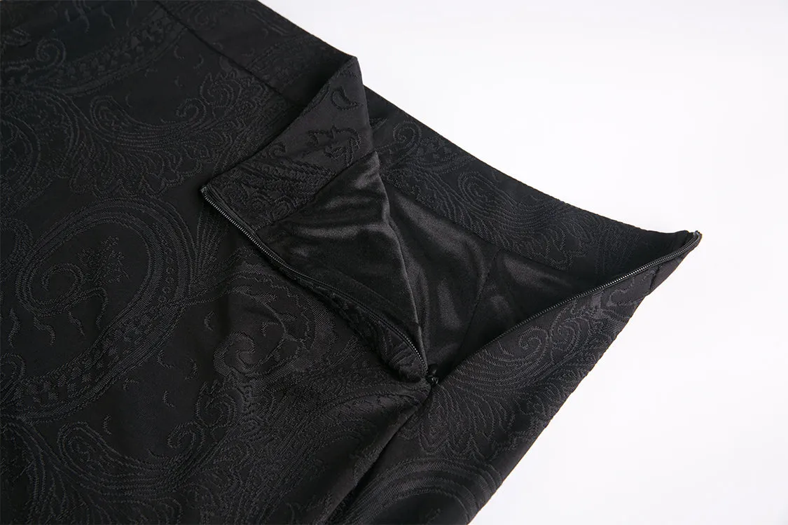 Gothic lace patterned swallow tail skirt with wrap up buttocks designs KW127