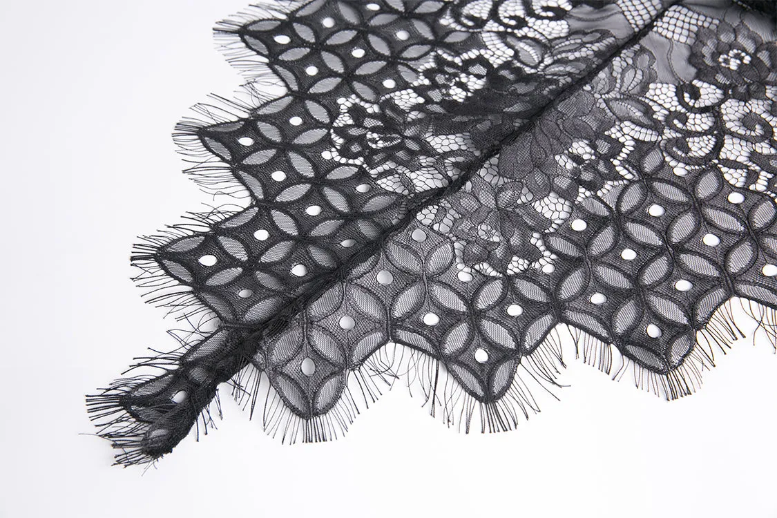 Gothic lace patterned swallow tail skirt with wrap up buttocks designs KW127