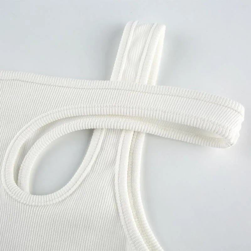 Hollow out White Sexy Cami Crop Top