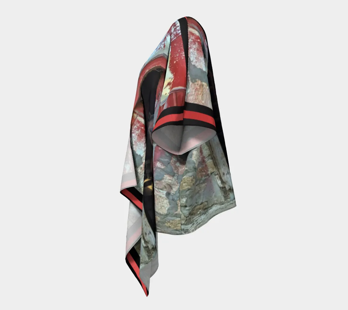 Horse in Red Barn by JVH Draped Kimono