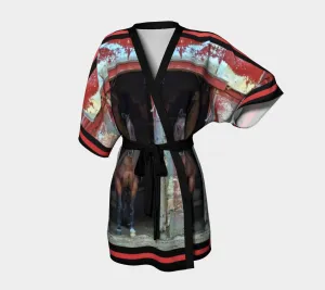 Horse in Red Barn by JVH Kimono
