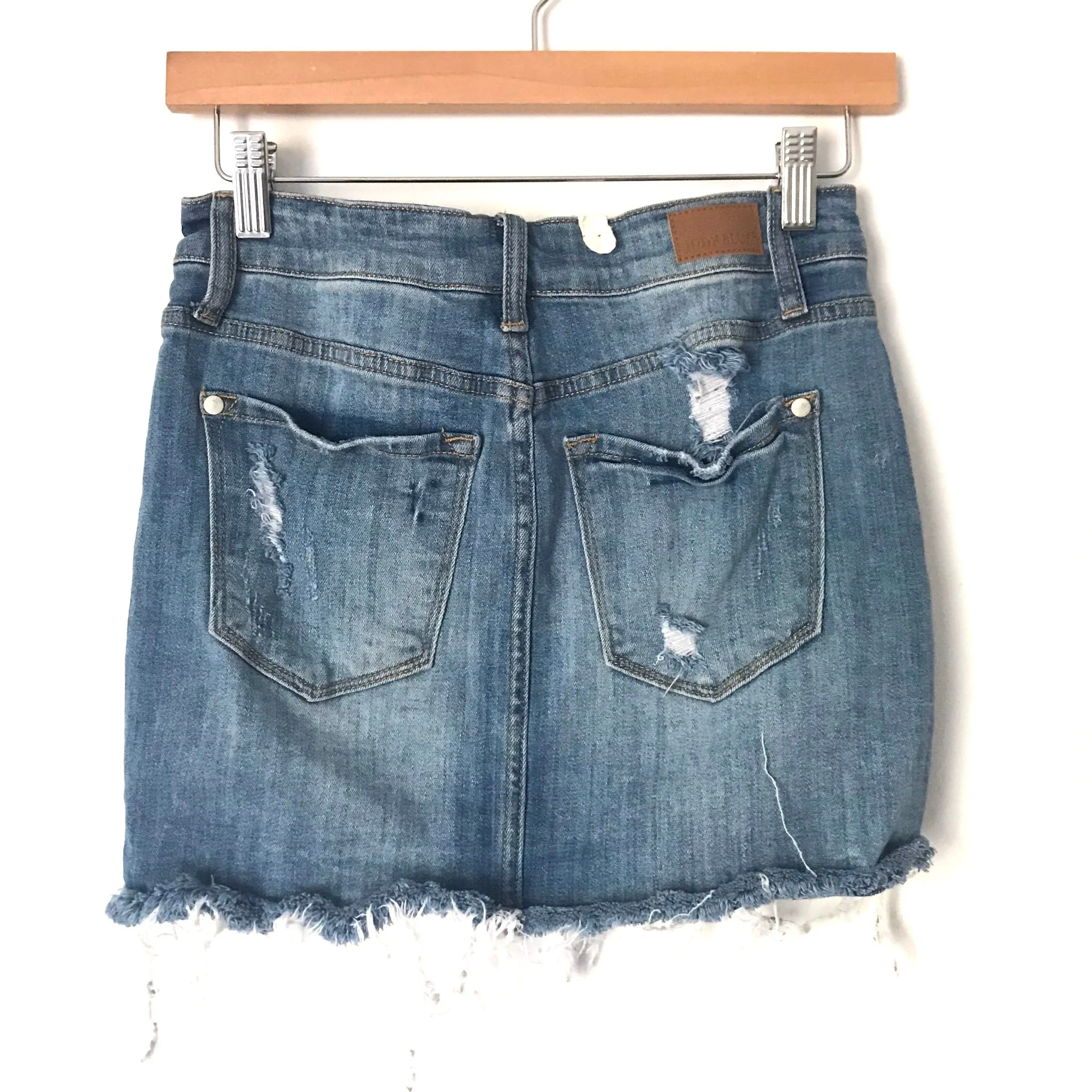 Judy Blue Distressed Denim Cut Off Skirt- Size S