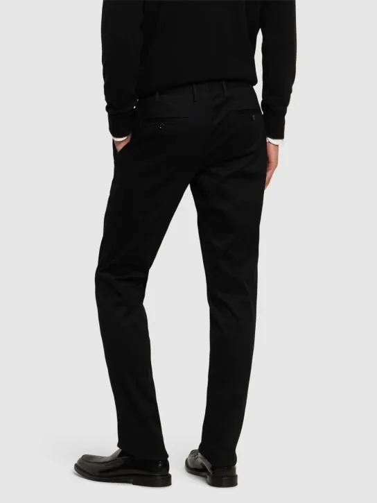 Lardini   Single pleat stretch cotton pants 