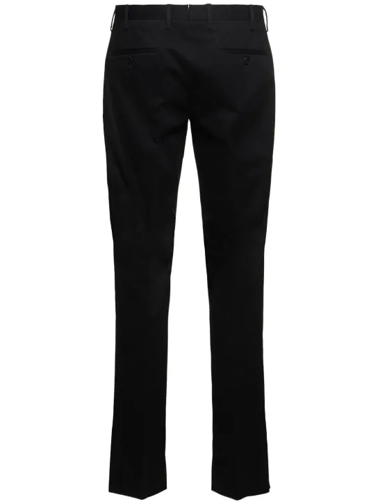 Lardini   Single pleat stretch cotton pants 