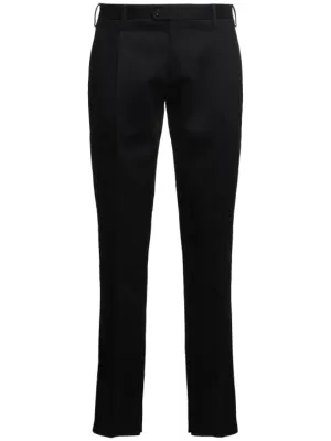 Lardini   Single pleat stretch cotton pants 