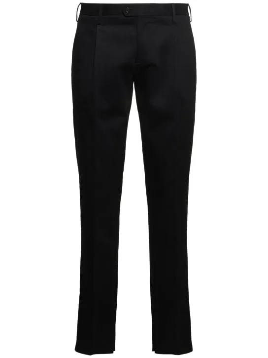 Lardini   Single pleat stretch cotton pants 
