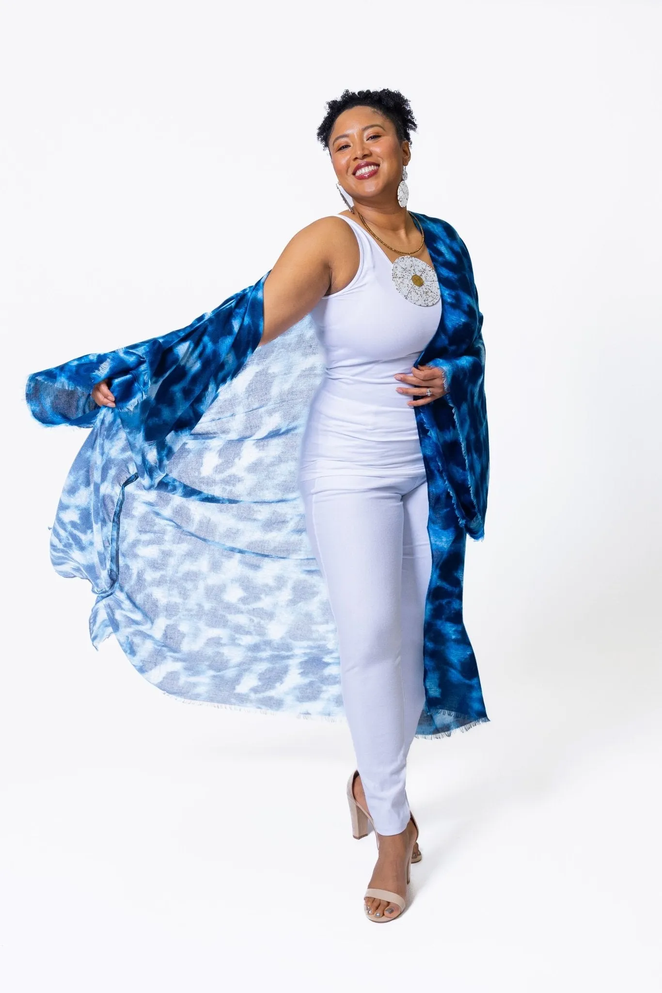 Leopard Print Kimono - Blue