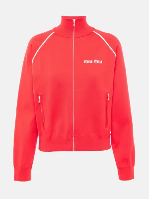 Logo fleece track jacket