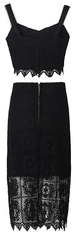 Macrame Top and Skirt Set with Patchwork