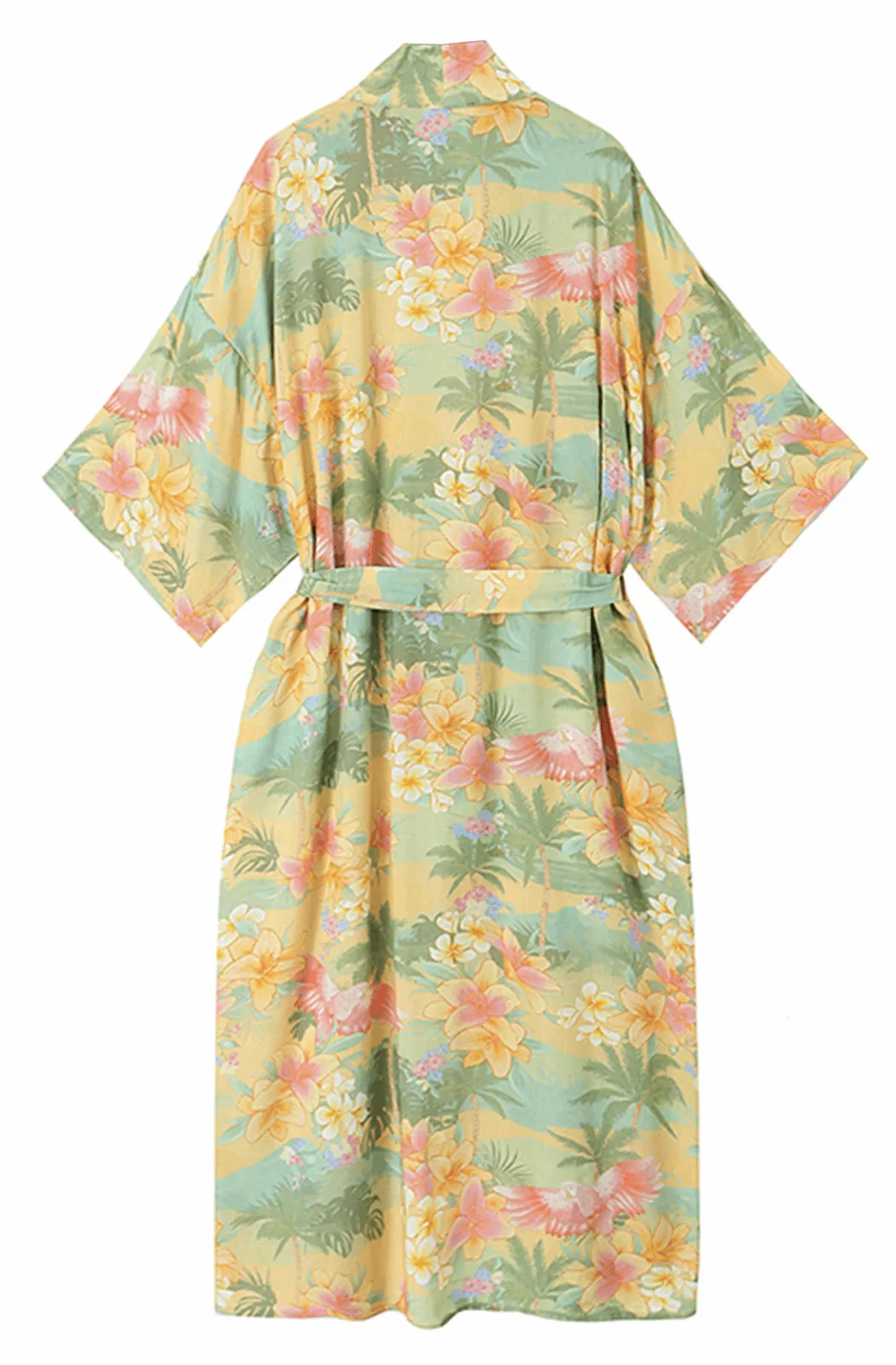 Maxi boho style floral kimono