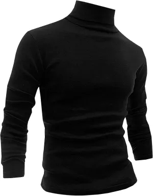 Men Slim Fit Lightweight Long Sleeve Pullover Top Turtleneck T-Shirt